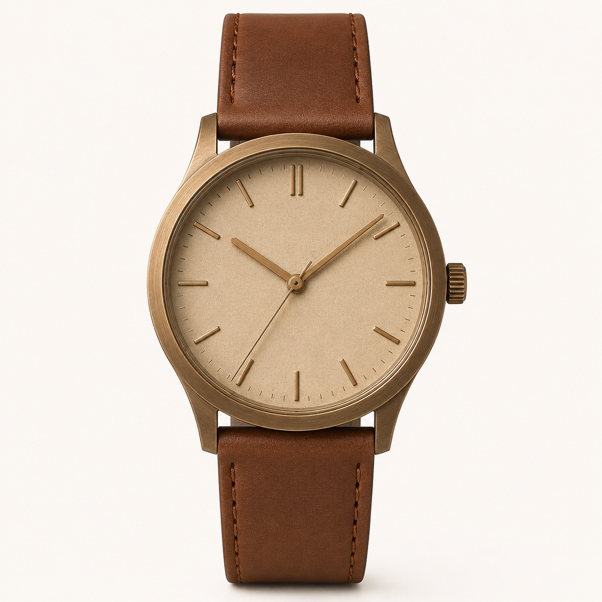 Terracotta Bronze Minimal Watch