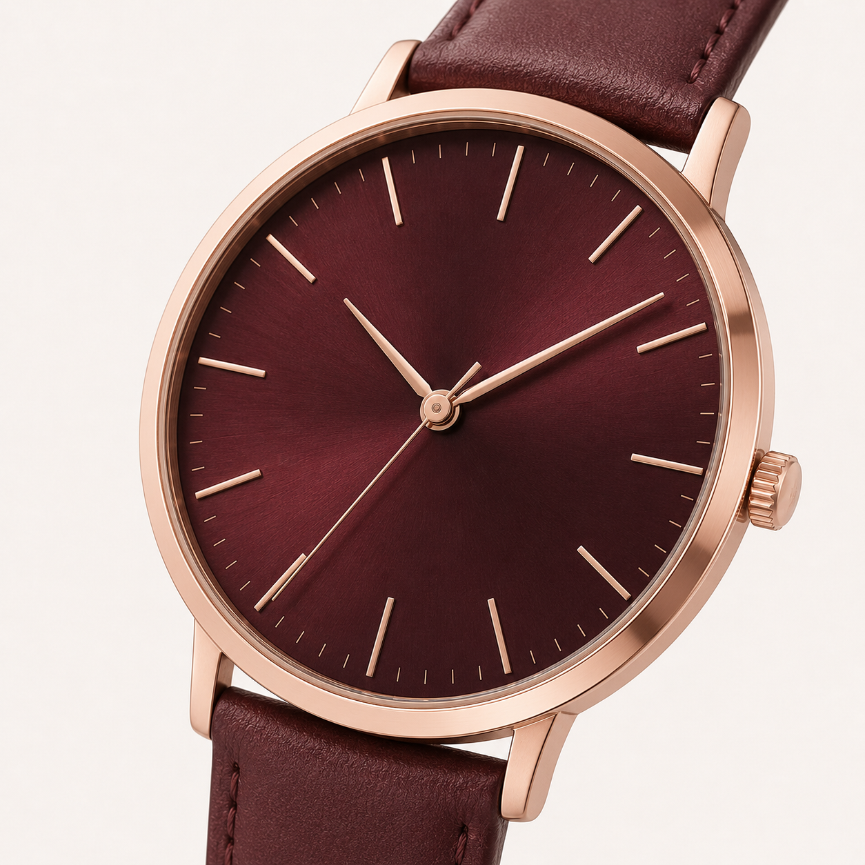 Red Gold Minimal Watch