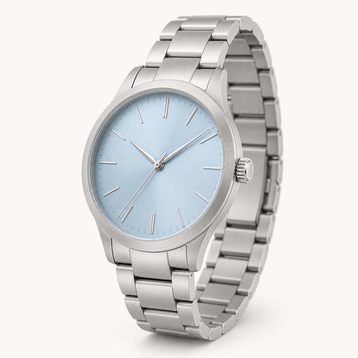 Silver White Statement Dial Watch