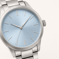 Silver White Statement Dial Watch