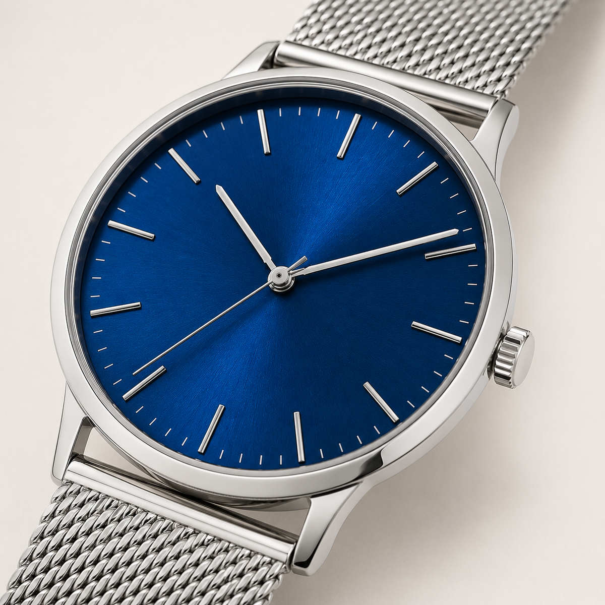 Silver White Classic Watch