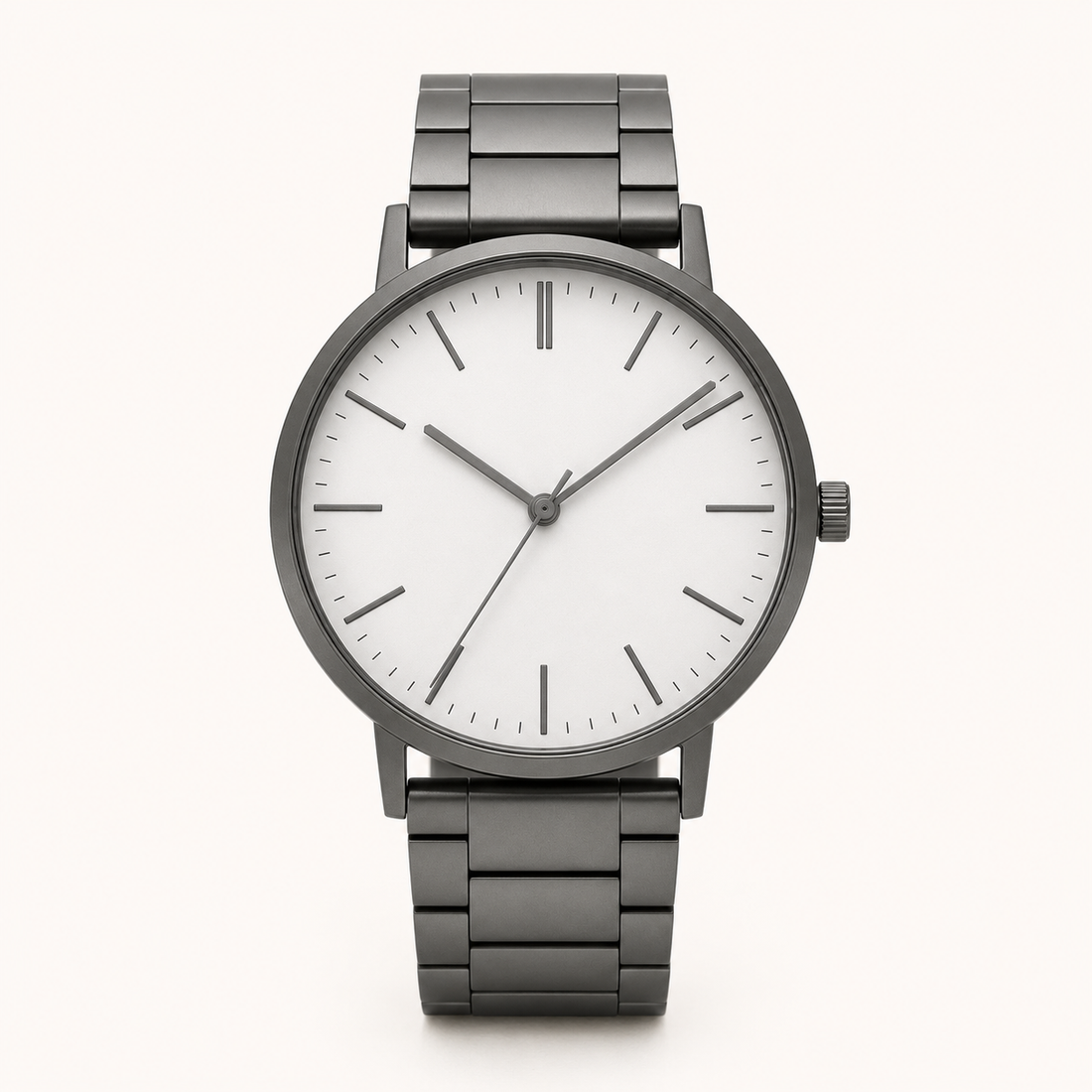 Silver White Minimal Watch