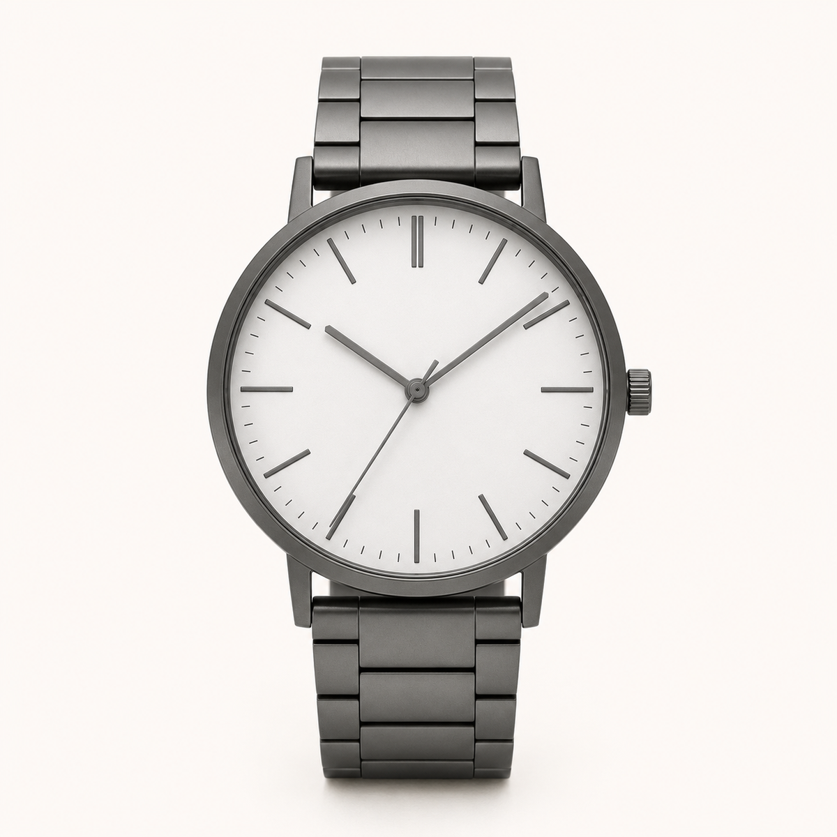 Silver White Minimal Watch