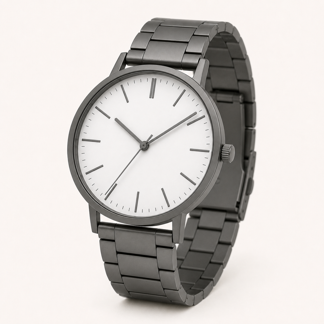 Silver White Minimal Watch