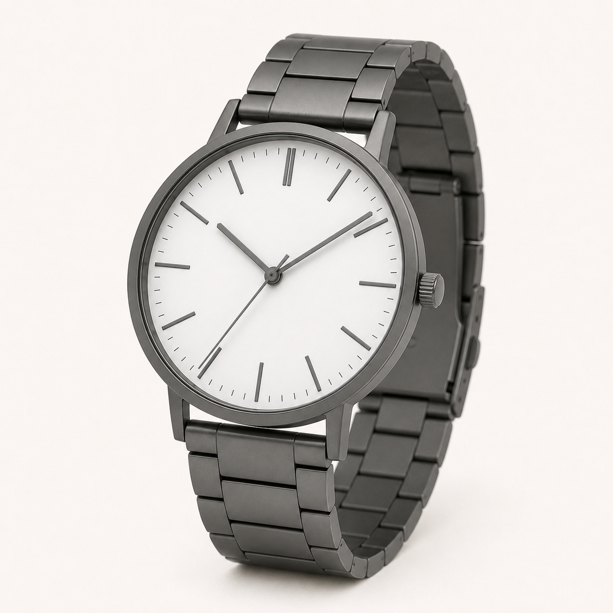 Silver White Minimal Watch