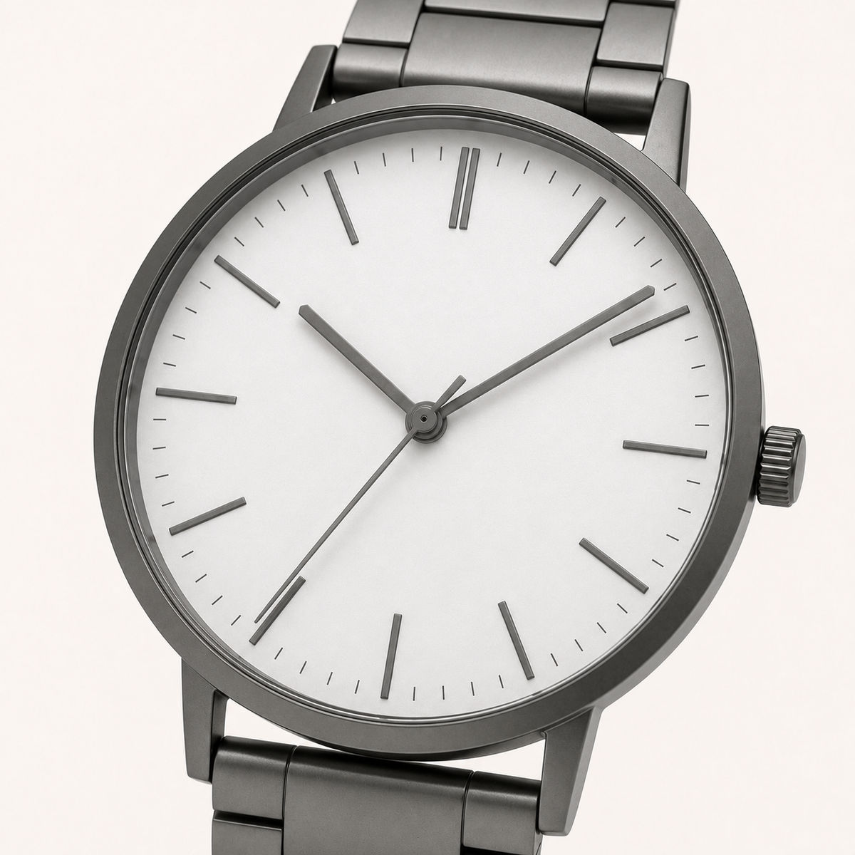 Silver White Minimal Watch