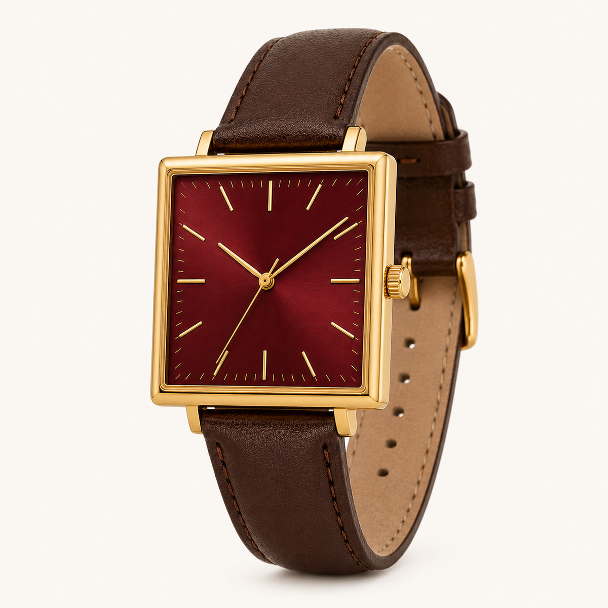 Cream Copper Contemporary Watch