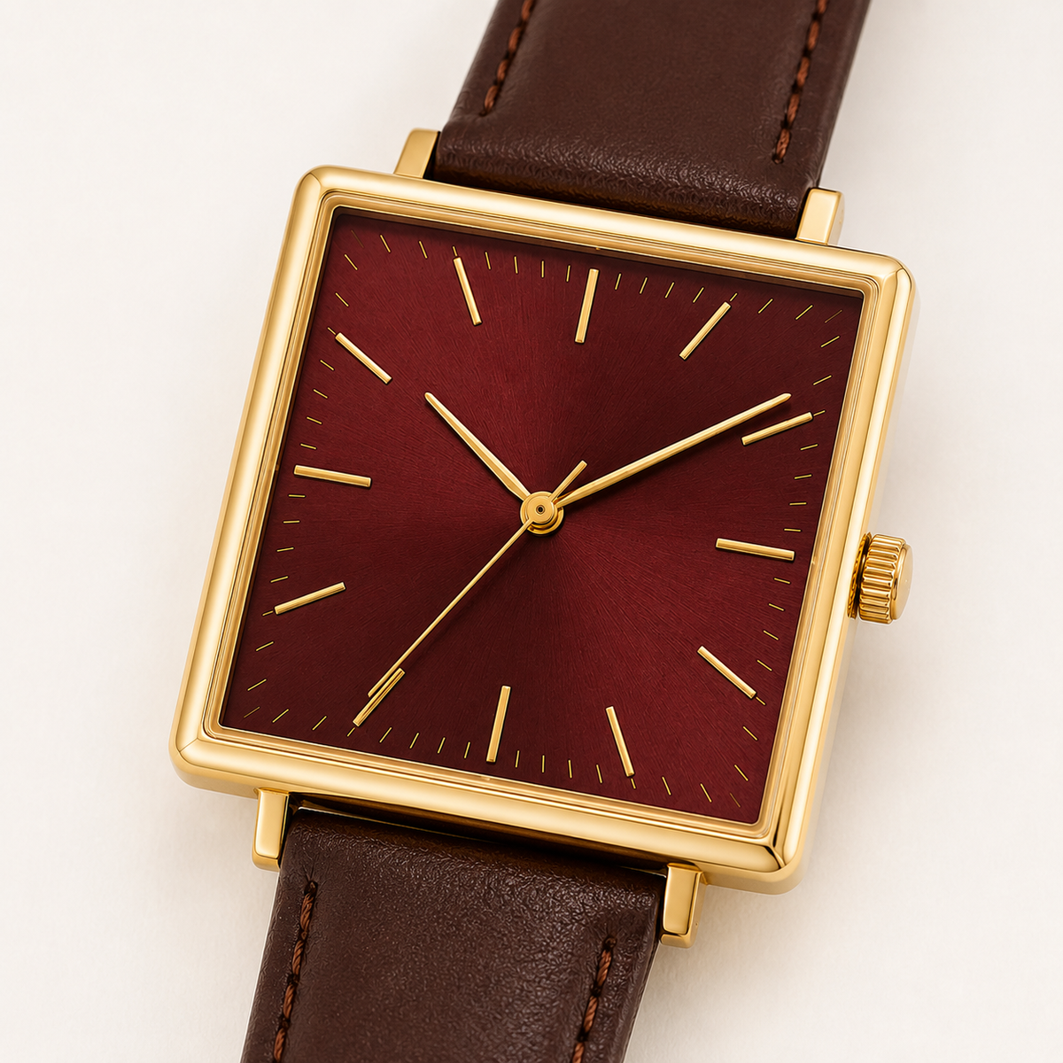Cream Copper Contemporary Watch