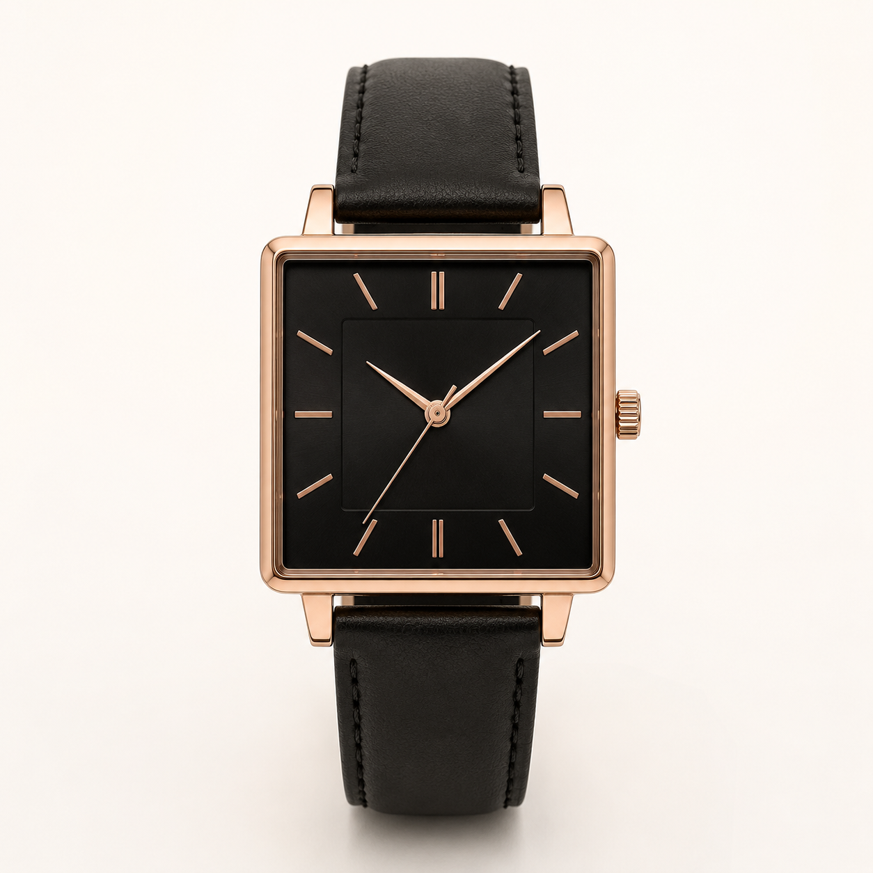 Black Steel Statement Dial Watch