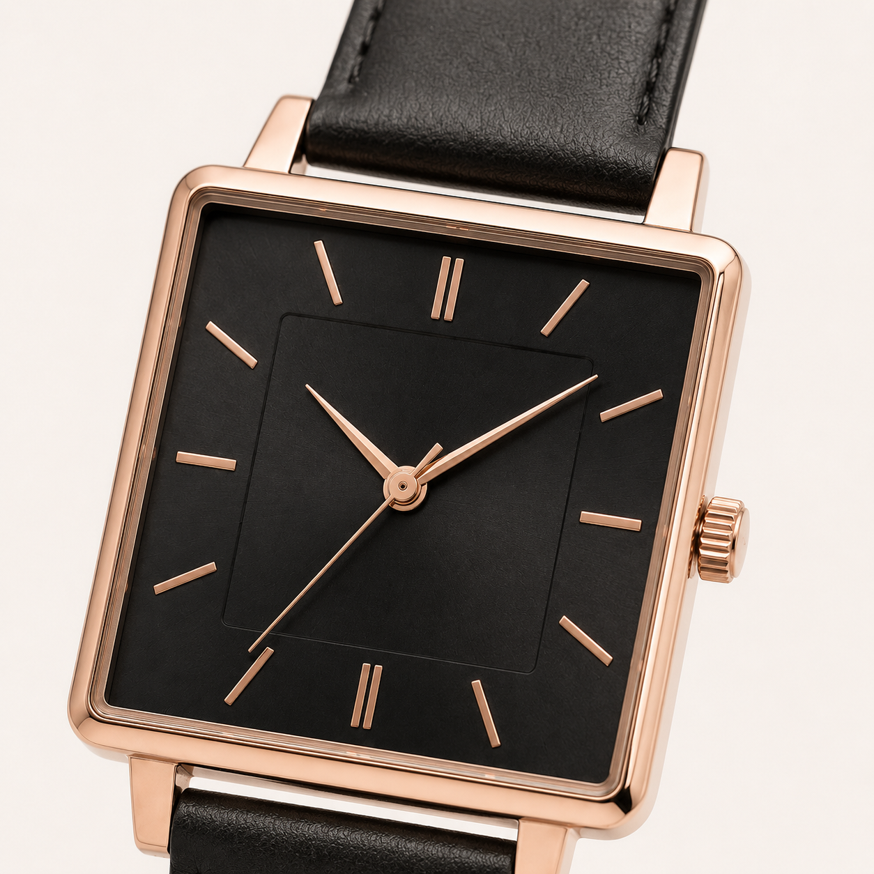 Black Steel Statement Dial Watch