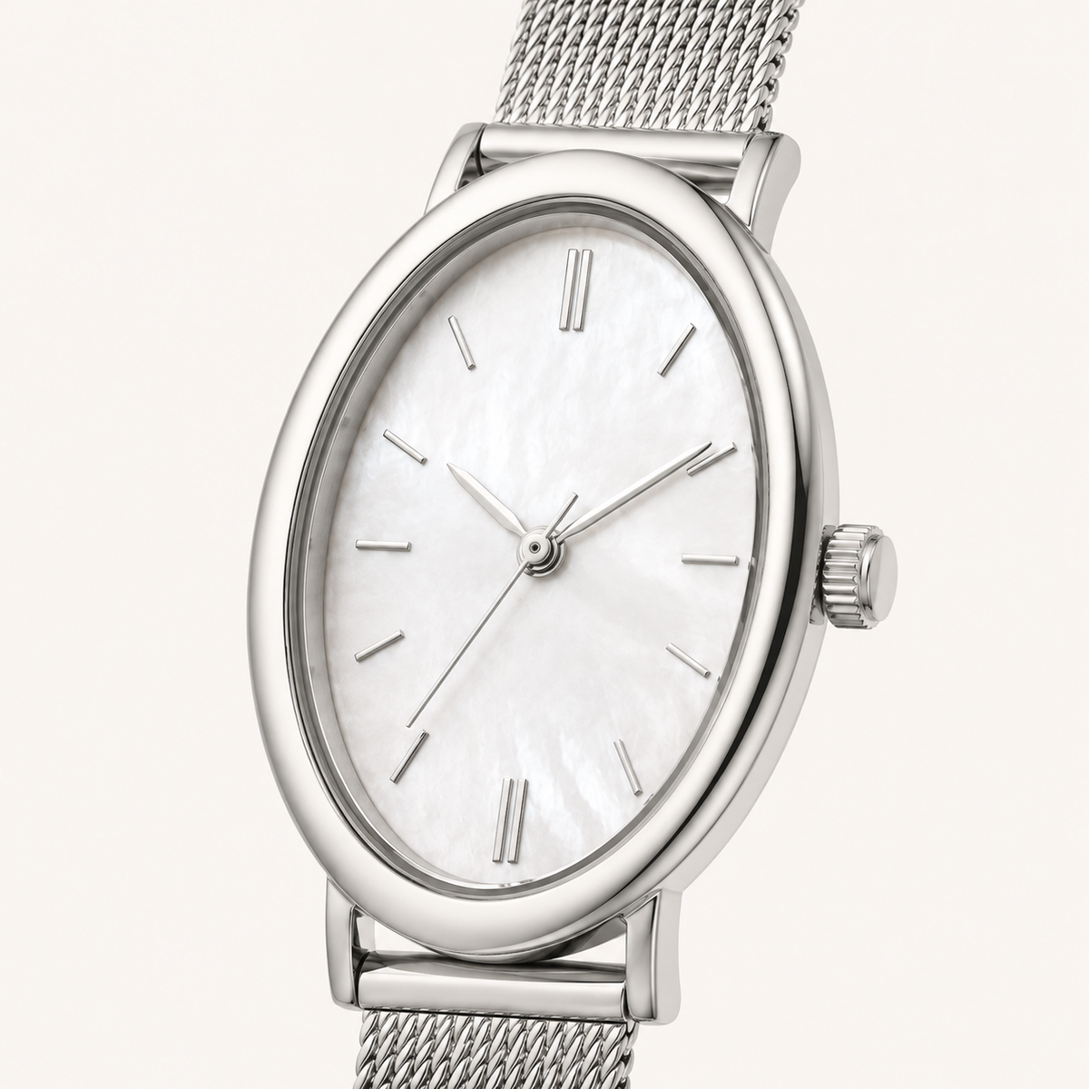 Cream Copper Minimal Watch