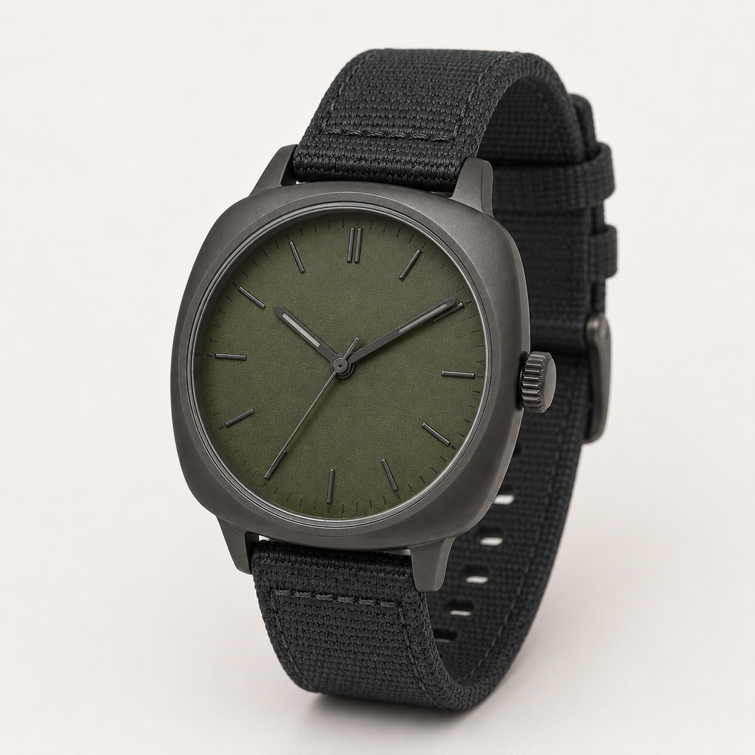 Green Titanium Minimal Watch