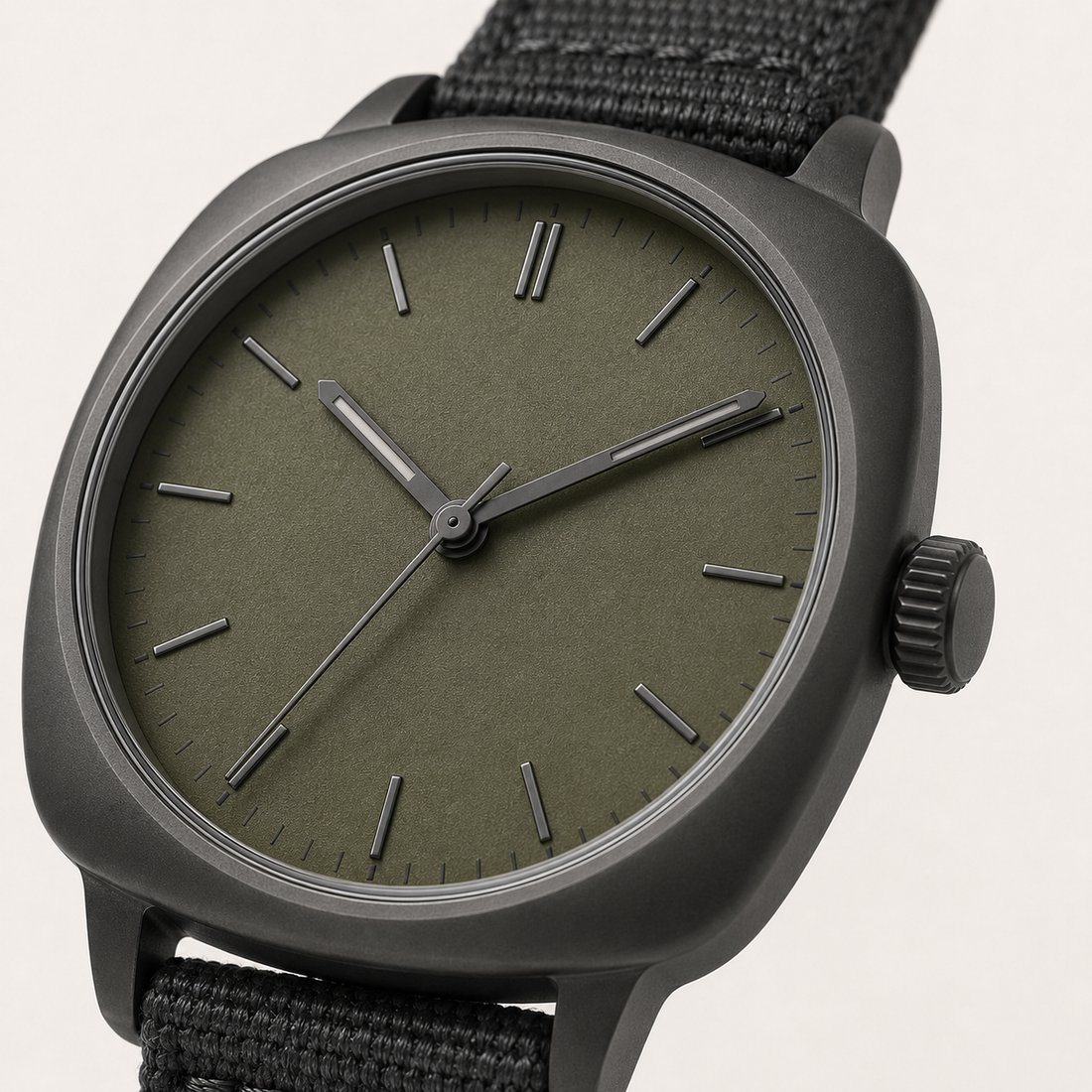 Green Titanium Minimal Watch