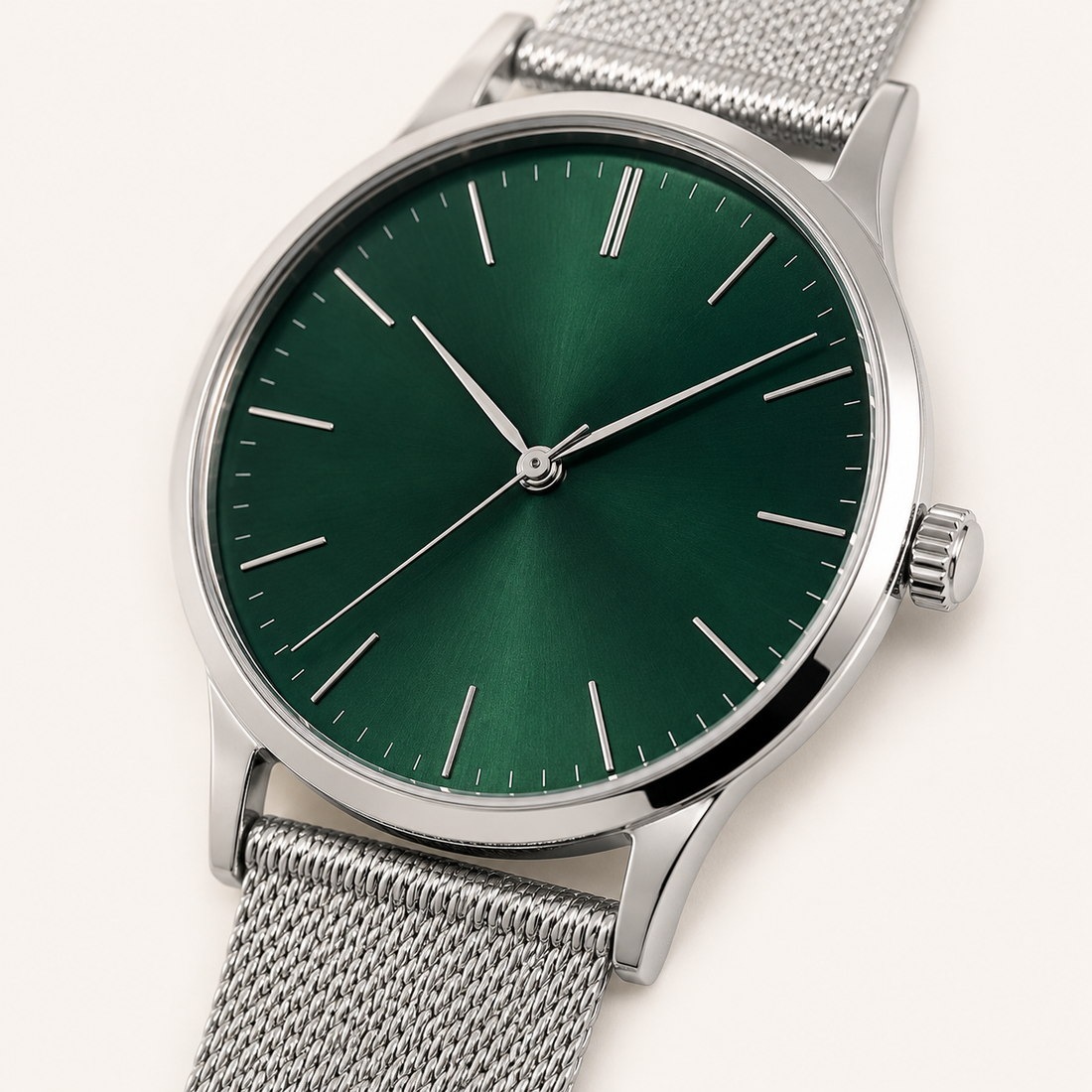 Green Silver Refined Everyday Watch