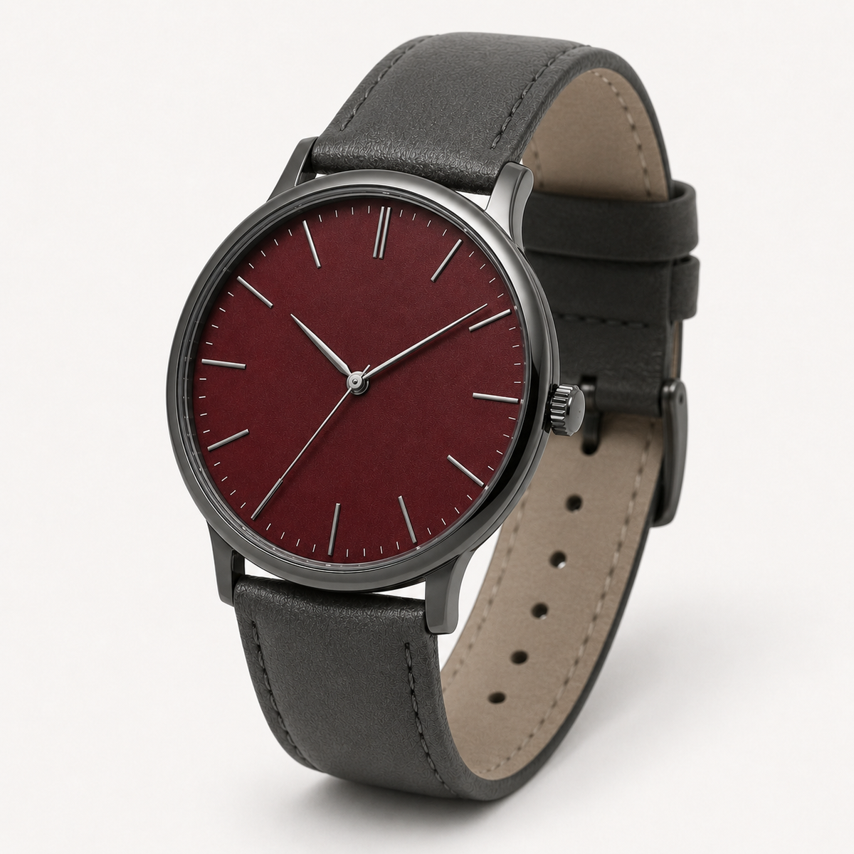 Red Platinum Minimal Watch