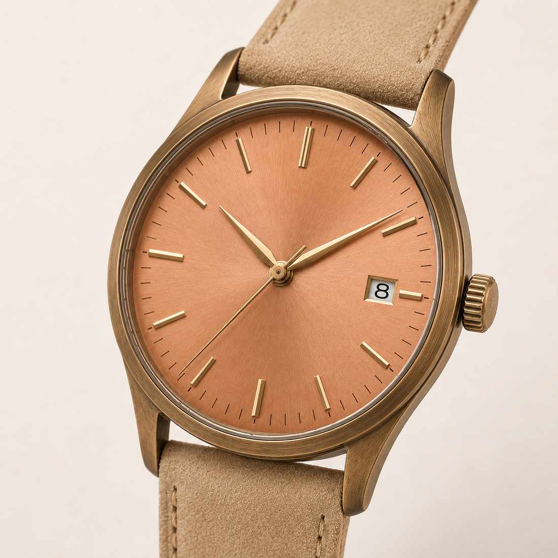 Gold Copper Contemporary Watch