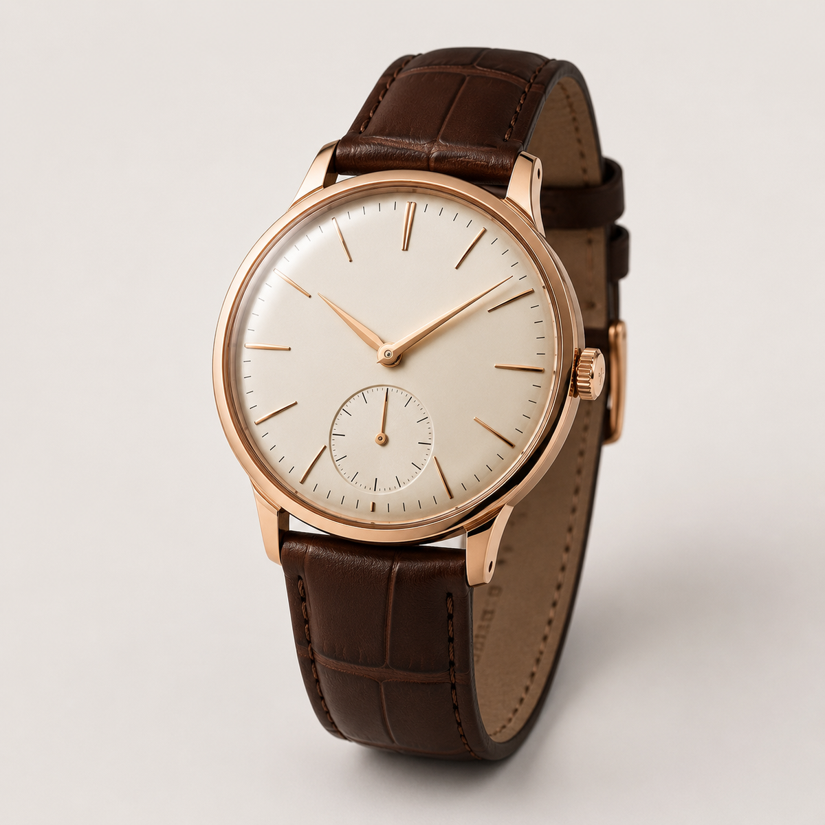 Cream Gold Statement Dial Watch