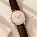 Cream Gold Statement Dial Watch