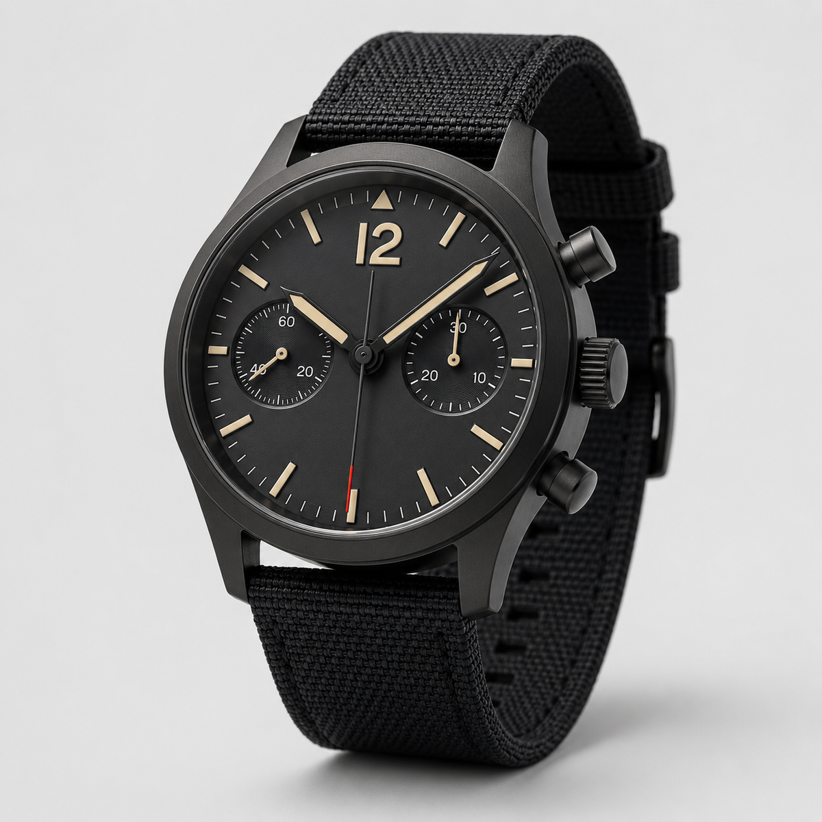 Cream Black Classic Watch