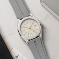 Cream Silver Minimal Watch