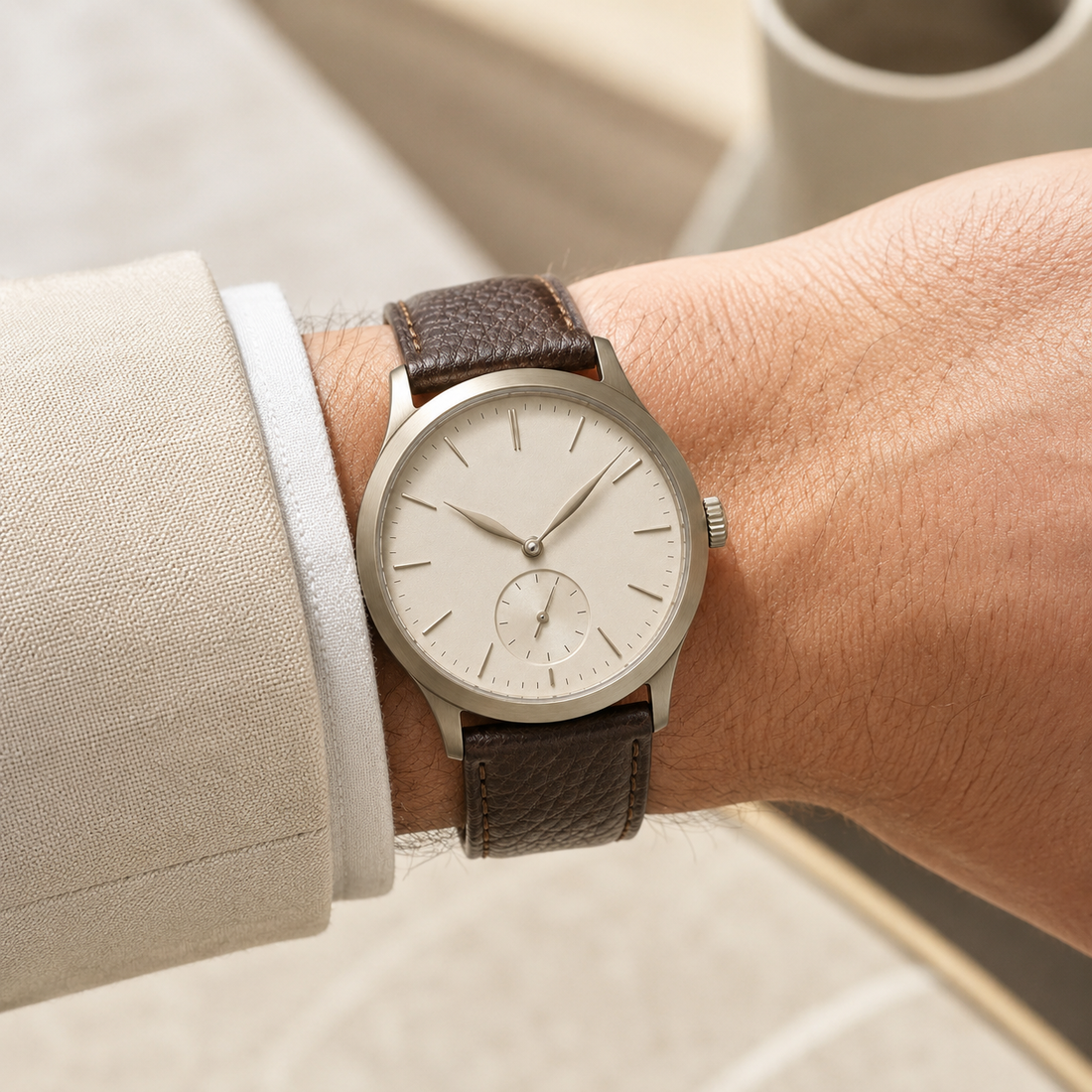 Smoke Silver Minimal Watch