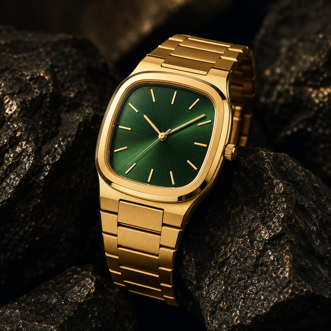 Emerald Gold Statement Dial Watch