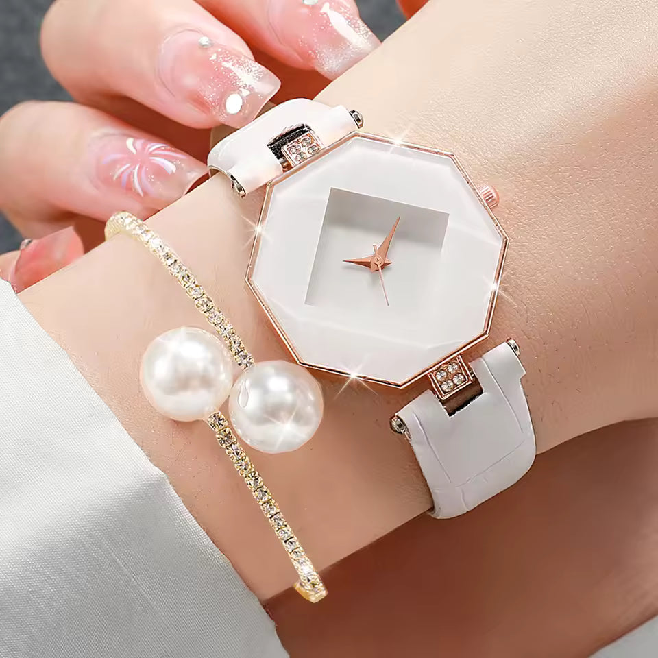 White Copper Statement Dial Watch