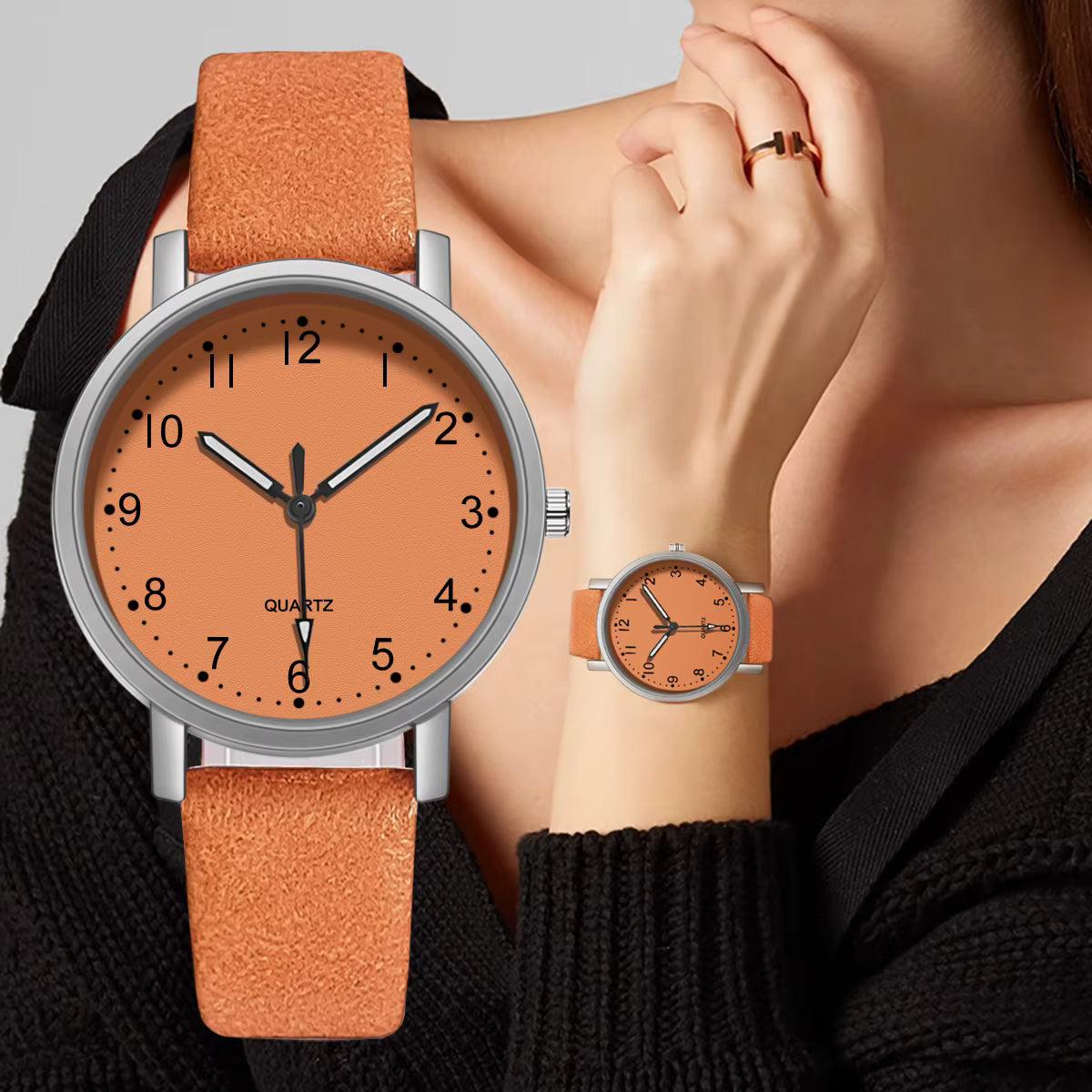 Teal Orange Minimal Watch