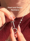 Heart & Sword Necklace Set