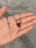 Heart & Sword Necklace Set