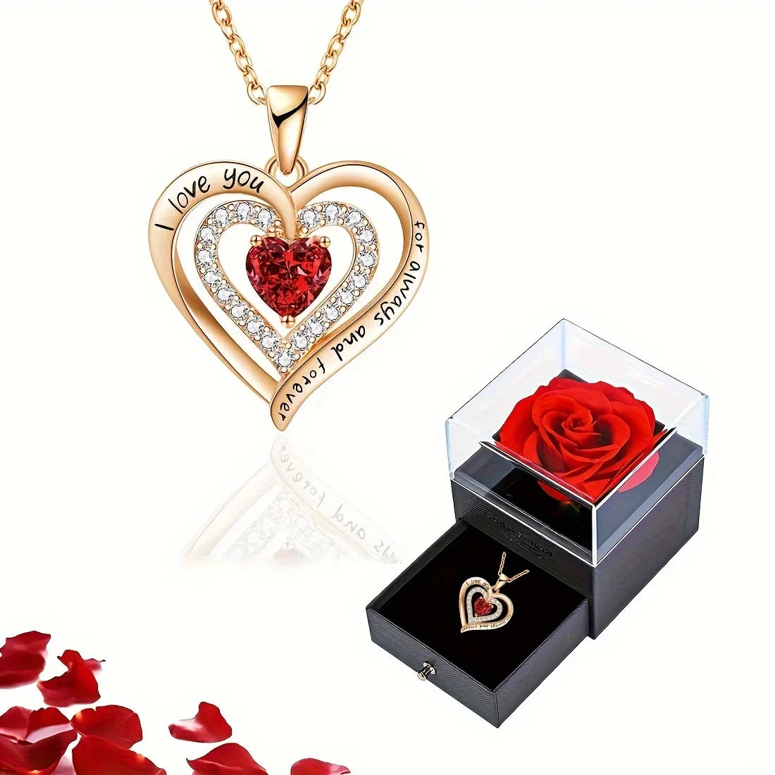 Red Zircon Heart Pendant